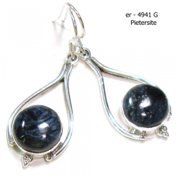 925 sterling silver Pietersite earrings 